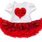 Reborn Baby Doll Clothes Outfit for 20-23 Inch Reborns Newborn Babies Matching Clothing Headband Mom Red Heart Tutu Dress Shoes Three-Piece Set