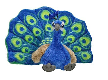 WILD REPUBLIC Peacock Plush, Stuffed Animal, Plush Toy, Kids Gifts, Cuddlekins, 8 Inches,Blue