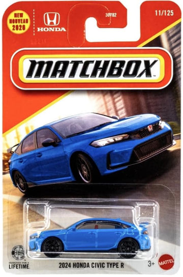 Matchbox 2024 Honda Civic Type R [Blue] New for 2026! 11/125, 1:64 Scale Diecast Toy Vehicle