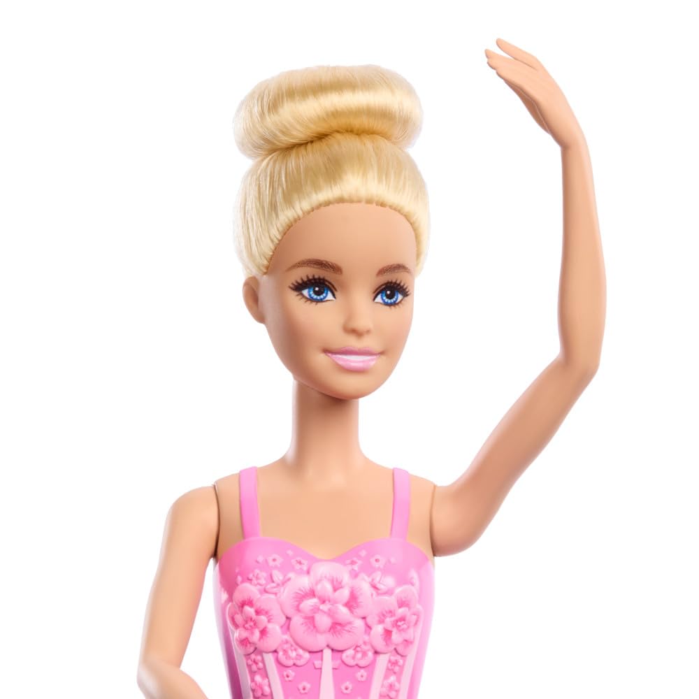 Barbie Ballerina Doll, Blonde Fashion Doll Wearing Purple Removable Tutu, Posed with Ballet Arms & “en Pointe” Toe Shoes, HRG34