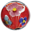 Big Game Toys~22mm (7/8") Dahlia Hand Made Art Glass Marble w/Stand Clear/Red/Blue/Pink Flower