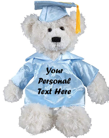 Made By Aliens Cream Brandon Teddy Bear Plush Stuffed Animal Toys 12 Inches Present Gifts for Graduation Day, Personalized Text or Your School Logo on