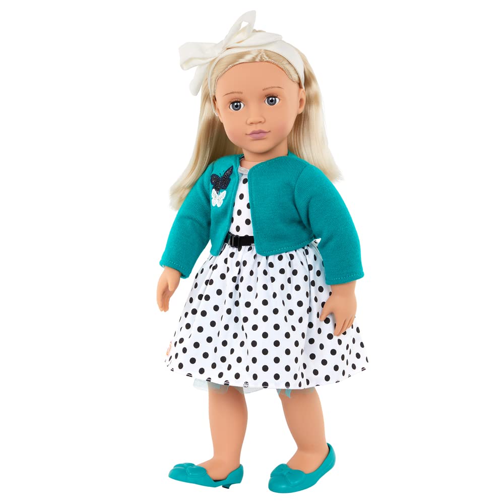 Our Generation - 46 cm Retro Doll with a Party Polka Dots Dress - Ruby