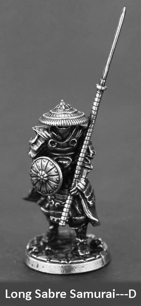 Alloy Samurai Model, Ancient Mini Warrior Model Toy, Japanese Style Table Games and Chess Decoration Military Manual, DIY Alloy Samurai Doll (Long
