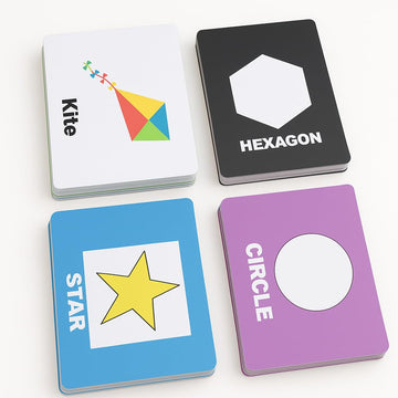Shapes Flash Cards - Durable, Waterproof & Tear-Resistant Learning Cards for Toddlers & Preschool Kids - Double-Sided