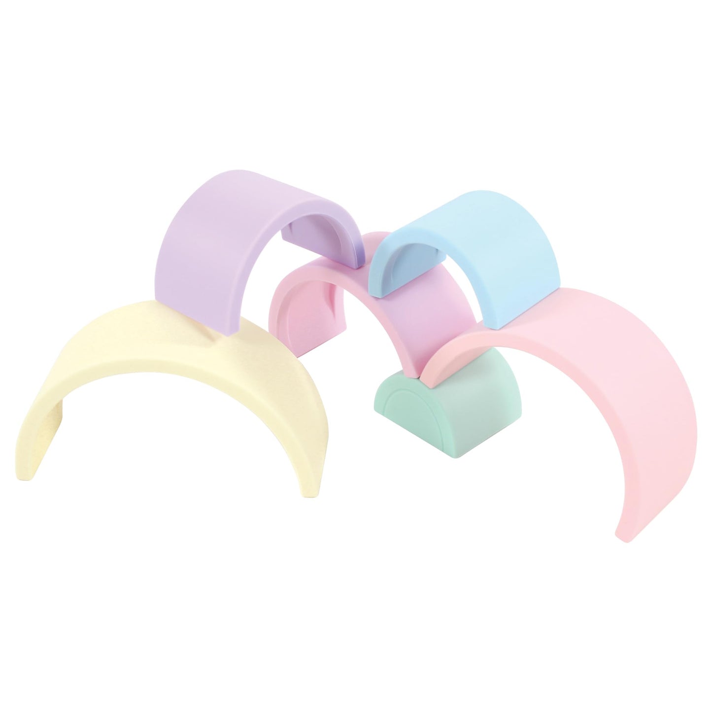 Hudson Baby Silicone Toy Arches, Pastel Rainbow, One Size