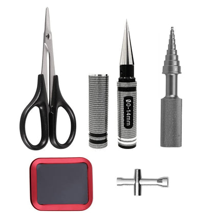 5 in 1 RC Car Tools Kits - RC Car Body Hole Puncher Reamer Ball Bearing Remover Straight Scissor Screw Tray Cross Wrenches for RC Model Helicopter