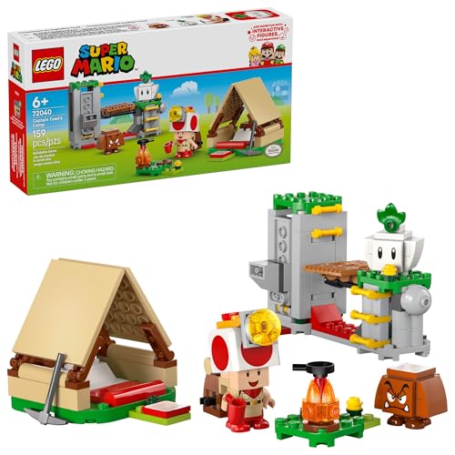 LEGO Super Mario Captain Toad’s Camp Building Toy - Pretend Play Set for Kids, Ages 6+ - Building Blocks for Boys & Girls W/Toad, Goomba, & Turnip Toy