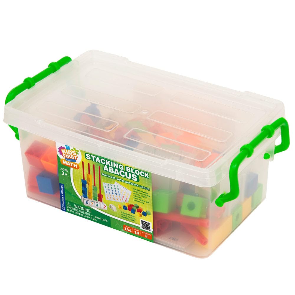 Kids First Math: Stacking Block Abacus Math Kit w/Activity Cards | Develop Skills in Counting, Sorting, Subtraction, Addition & More | Visual Hands-on