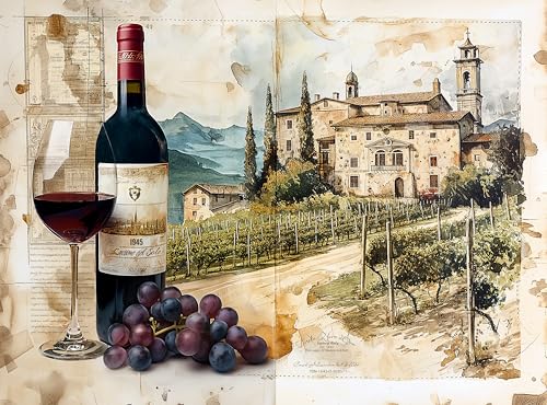 Prime Time Puzzles Adult Jigsaw Puzzle 1000 Piece Tuscany Wine