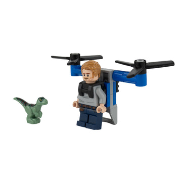 LEGO Jurassic World: Owen Grady Minifigure with Jetpack and Baby Raptor