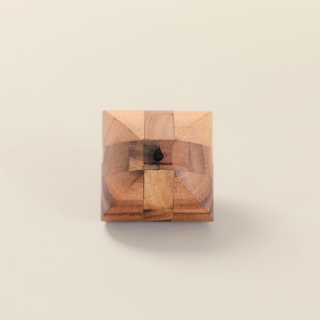Ascher: 3D Wooden Puzzle Brain Teaser for Adults - Handcrafted Interlocking Logic Game - Unique STEM Gift & Desk Decor - Challenging Mental Puzzle by