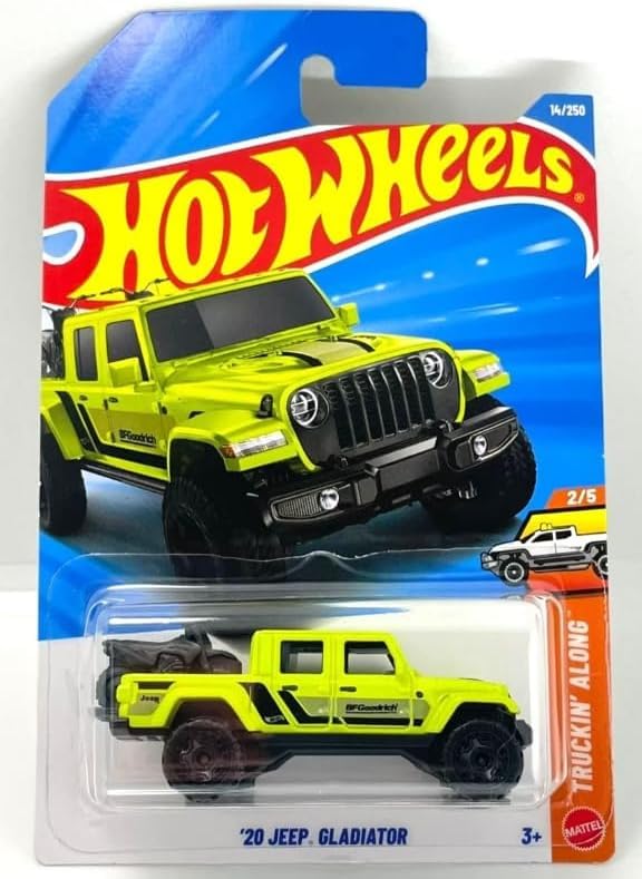 Hot Wheels '20 Jeep Gladiator [Green] Truckin' Along 2/5, 14/250, 1:64 Scale Diecast Toy Vehicle