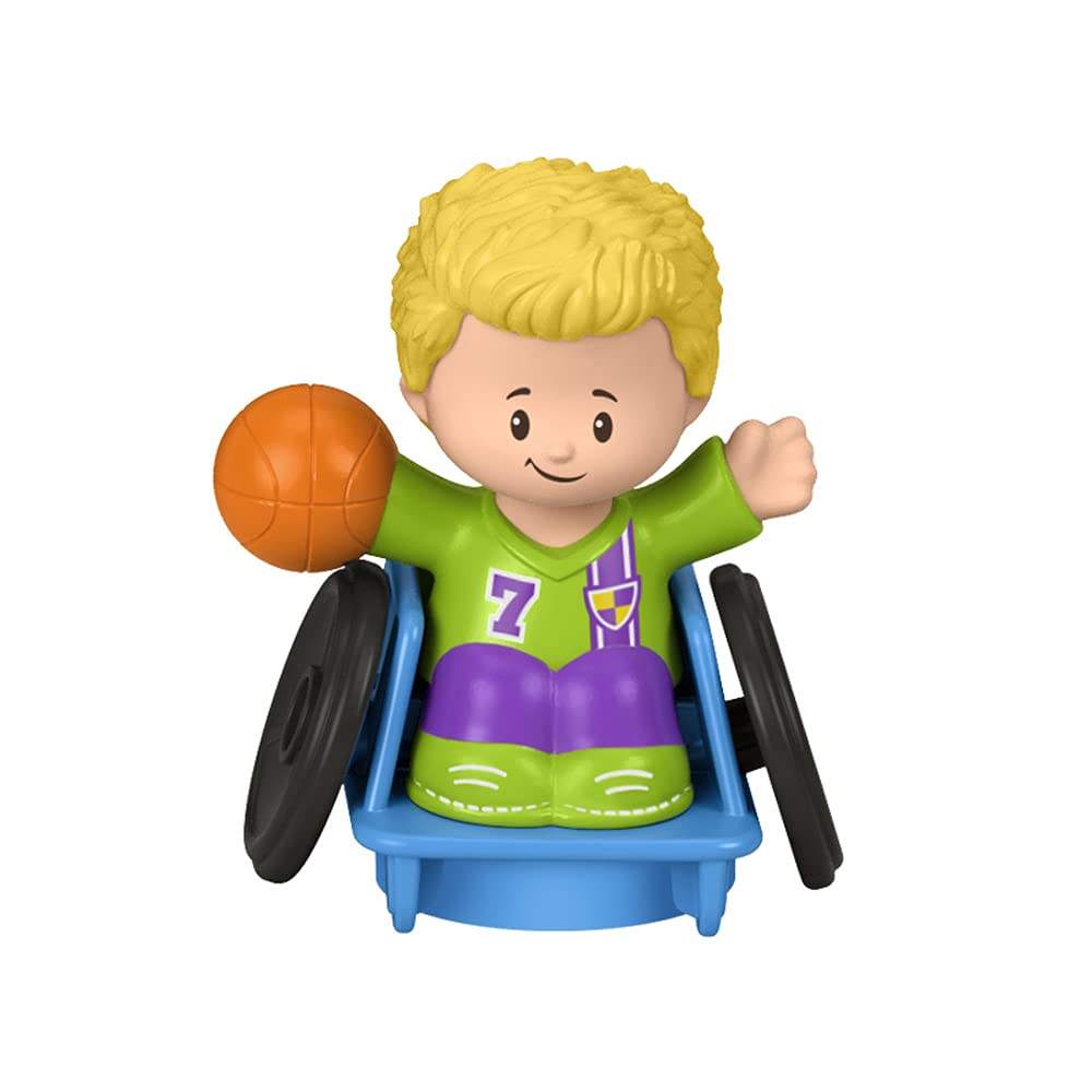 Replacement Part for Fisher-Price Little People Big Yellow Schoolbus Playset GLT75 - Replacement Josh Figure in Wheelchair Playing Basketball Wearing