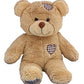Stuffems Toy Shop Record Your own 16 inch Brown Patches Teddy Bear; Soft and Cuddly Plush Companion; Ready to Love in a Few Easy Steps; add