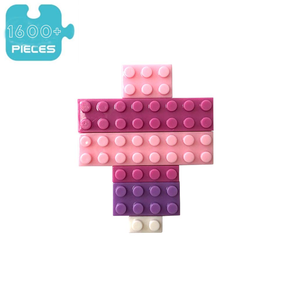 STpro Building Bricks 1600+ Pieces Set - Classic Cartoon Characters Building Blocks - Mini Building Block for Boys Girls & Adults (Pink)