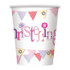 Unique 52036 Pink Christening Paper Cups 8 Pcs