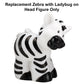 Replacement Part Fisher-Price Little-People Noah's Ark Playset - BMM06 - DKV14 ~ Replacement Zebra with Ladybug on Head Figure, White, Black, Red