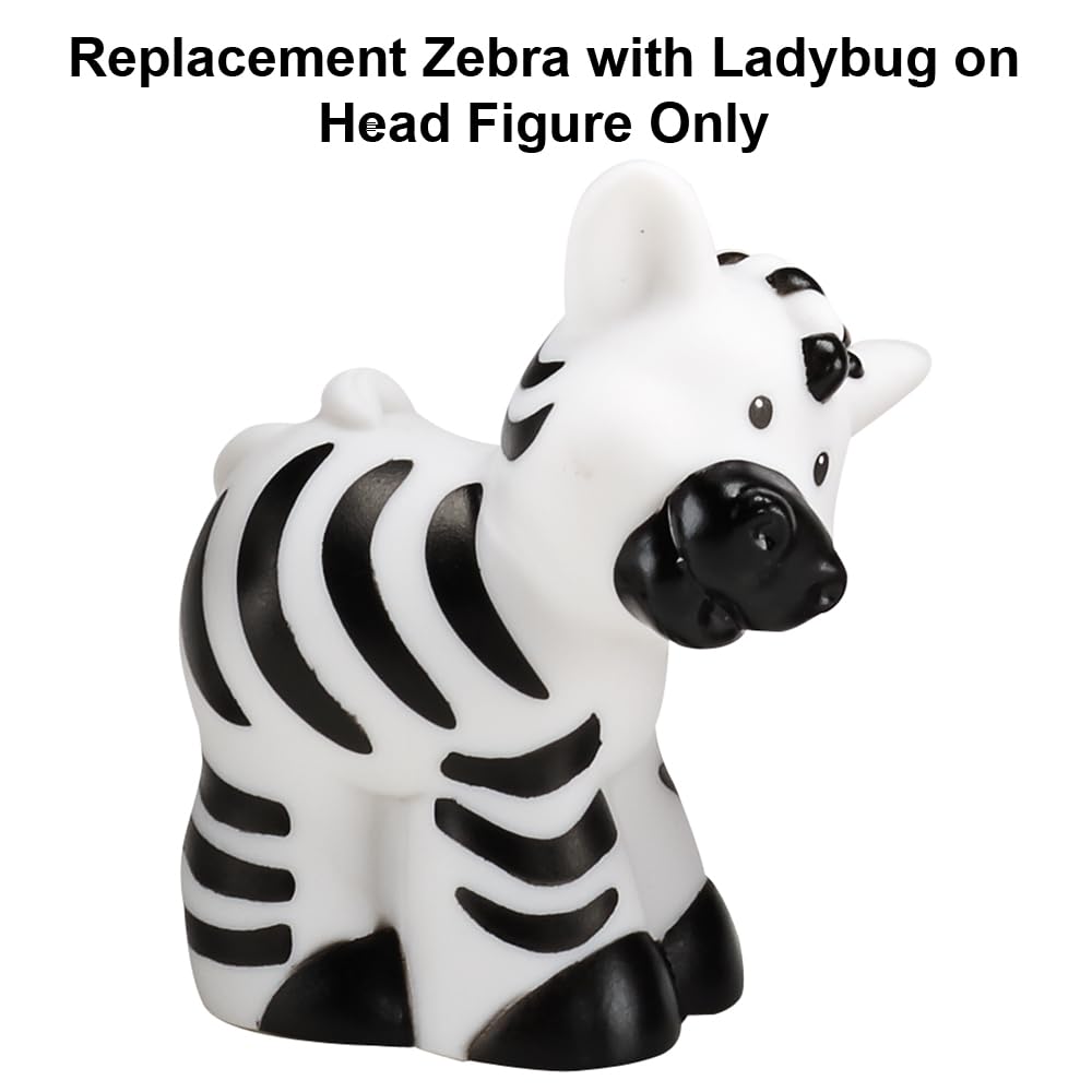 Replacement Part Fisher-Price Little-People Noah's Ark Playset - BMM06 - DKV14 ~ Replacement Zebra with Ladybug on Head Figure, White, Black, Red