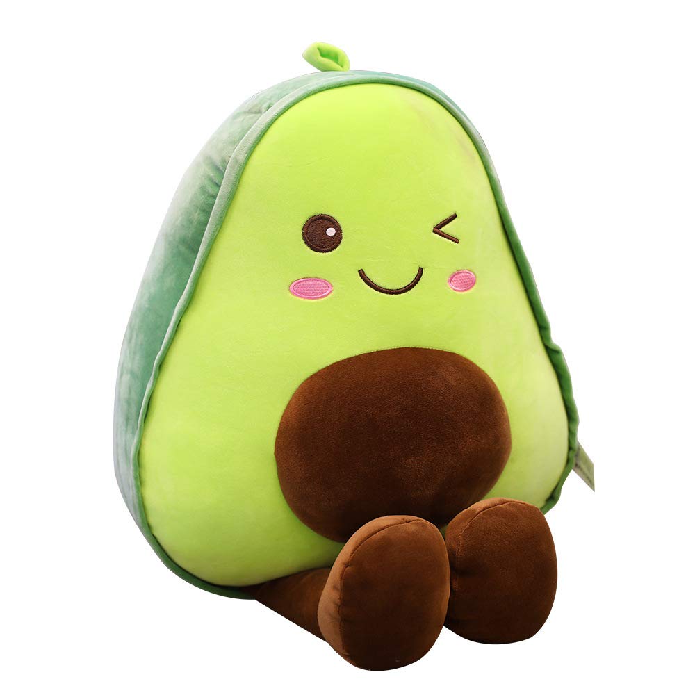 XIZHI 17.7" Novelty Avocado Plush Toys Stuffed Food Plushie Soft Hugging Throw Plush Pillow Toy Gifts for Kids and Birthday Christmas