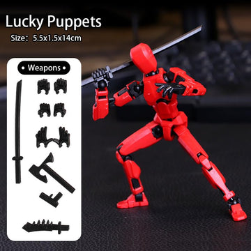Feetcant Titan 13 Action Figure,2026 New Lucky Robot 13 Action Figures,3D Printed Action Figures for Boys (Red-1pc)