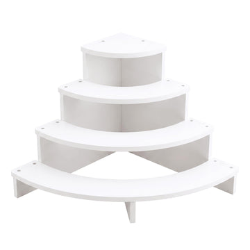 2PCS Tier Corner Shelf Display Riser for Figurines - Curved Wooden Display Shelf for Mini Figures, Collectibles, Space Saving Desktop Display Stand