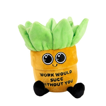 Punchkins Succulent Plushie - Work Would SUCC Without You Sassy Succulent Plush, Gift for Coworkers, Cute Plush Toy for Gifting