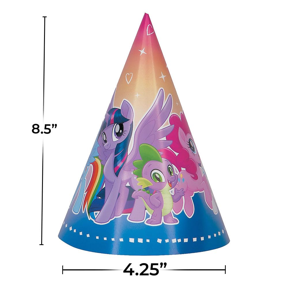 My Little Pony Party Cone Hats - One Size, 8 Pcs