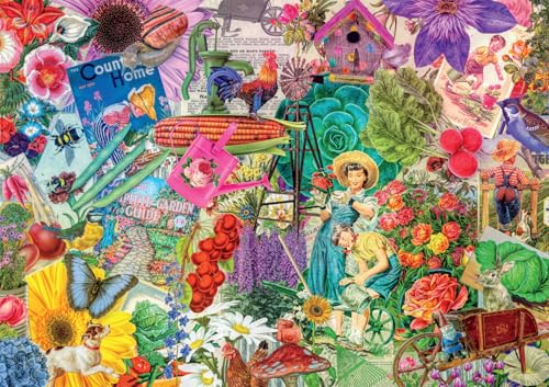 Buffalo Games - Lars Stewart - Colorful Gardening Collage - 300 Piece Jigsaw Puzzle for Adults - Challenging Puzzle Perfect for Game Nights - Finished