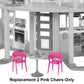 Replacement Parts for Barbie Doll Dreamhouse Doll House Playset HMX10 - Replacement Set of 2 Two Pink Chairs