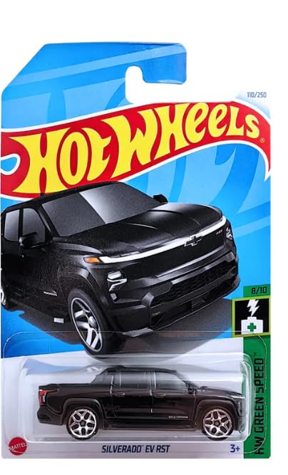 Hot Wheels Silverado EV RST (Black) HW Green Speed 8/10