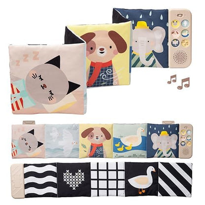 Taf Toys Newborn Soothing Book Baby Sound Books with Animal & Nature Sounds - Musical Toys for Toddlers 1-3 - Sensory & Calming for Tummy Time, pram