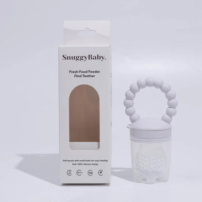 SnuggyBaby Fresh Food Feeder & Teether - 100% Food-Grade Silicone, BPA-Free, Ergonomic Grip, Mesh-Free, Easy-to-Clean, Introduce Solids Safely