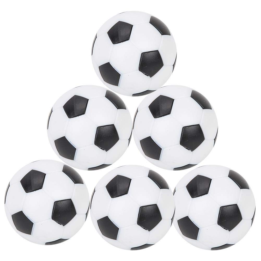 Foosball Balls, Durable Mini Black and White Table Soccer Balls Replacement 6 Pack for Home Office Family Party Recreation