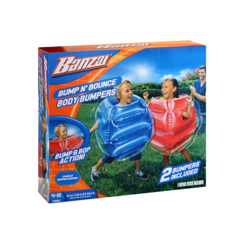 BANZAI: Bump N' Bounce Body Bumpers, A Game of Bumping & Bopping, 2 Bumpers Included in Red & Blue, Fun & Safe Cushion Inflatable Surface, For Ages 4