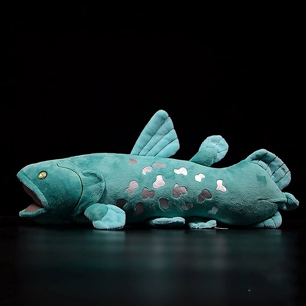 ZHONGXIN MADE Simulation Coelacanth Fish Plush Toy - 16" Blue Realistic Fish Stuffed Toys, Super Soft Realistic Sea Simulation Coelacanth Fish Dolls