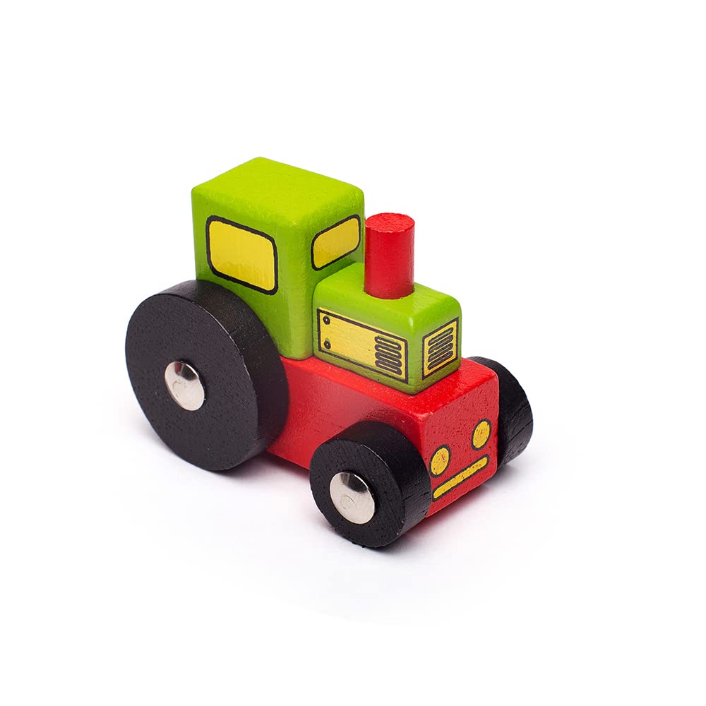 Bigjigs Rail Tractor Low Loader - Other Major Wooden Rail Brands are Compatible
