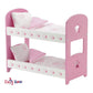 Emily Rose 14 Inch Doll Bunk Bed Set - Pink/White Wooden Furniture with 2 Complete Bedding Sets - Fits Wellie Wishers, Glitter Girls & 14” Dolls