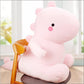 OUKEYI 11.8 inch Cute Dinosaur Plush Toys, Plush Stuffed Animal Dino Hugging Pillow Soft 3D Pom Plush Toy, Birthday Gifts for Kids Girls Boys (Pink)