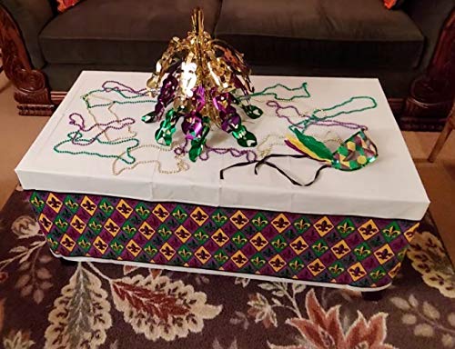 Vibrant Fleur De Lis Plastic Tablecover - 54" x 102" (1 Piece) - Stunning Design, Perfect for Parties, Events & Celebrations