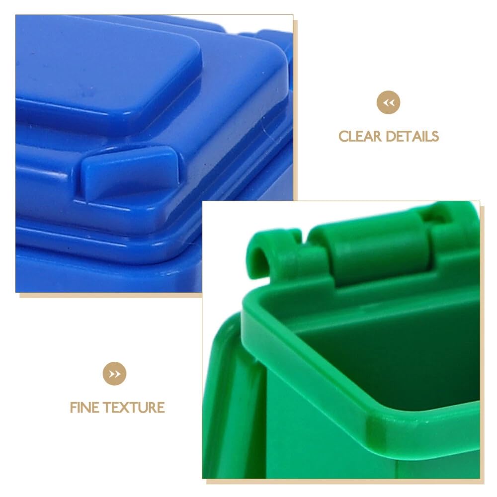 5Pcs Colourful 1: 12 Scale Life Scene Mini Trash Can Decor Waste Container Miniature Sorting Garbage Bin Model, Accessories,Microscopic Scene