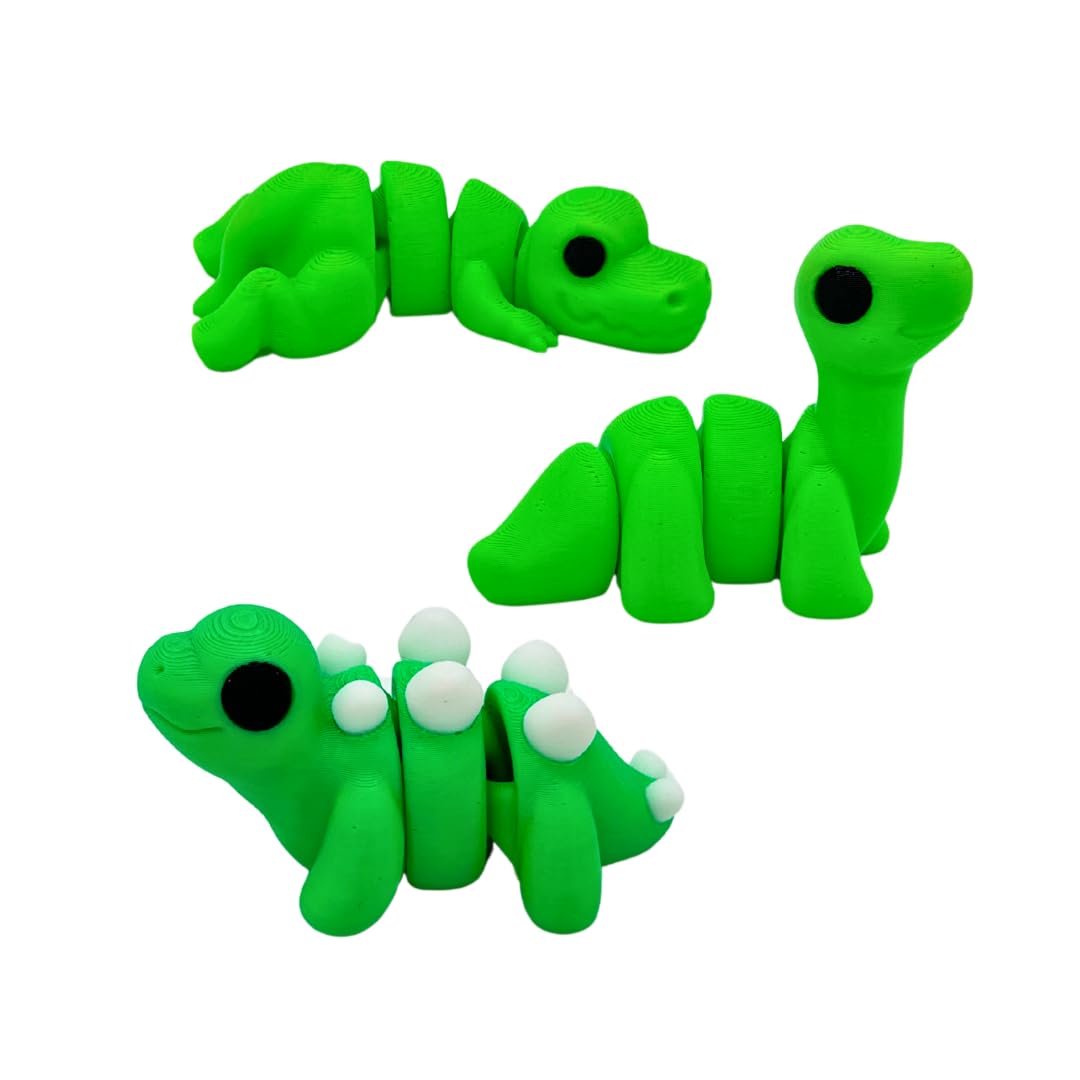 10-Piece Mini Fidget Green Animals - Cute Little Articulated Fidget Toy Figures, Flexible, Fun for Office, Class, Work, or Decoration