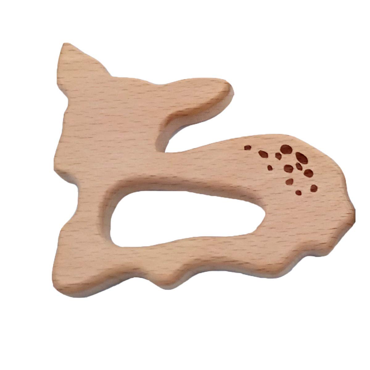 Alenybeby 10pcs Natural Wooden Sika deer Montessori Toy Pendant Pure Natural Beech Wood Animal Shape Handmade Home Decoration Accessory (Sika deer