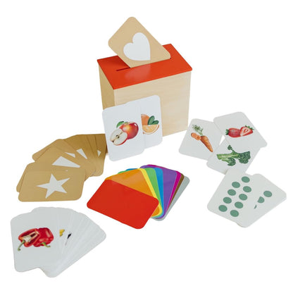 Solobo Learn & Drop Toddler Toy, Montessori Learning Games, 50 Preschool Flashcards for Toddlers 1-3, Learning Resources, Toddler Toys 2-3, Sight Word