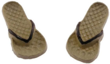 Handley House Dollhouse Miniature Tan & Brown Flip Flops