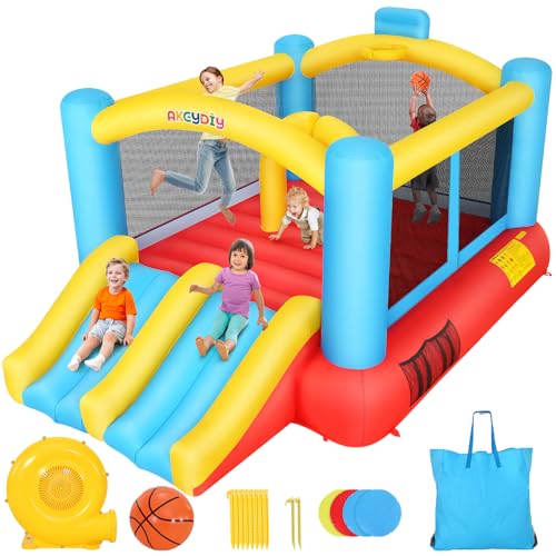 WHUBEFY Bounce House,Inflatable Bounce House for Kids with Blower Included,Indoor/Outdoor Playhouse Kids Bouncy House for Backyard,Jumping Castle