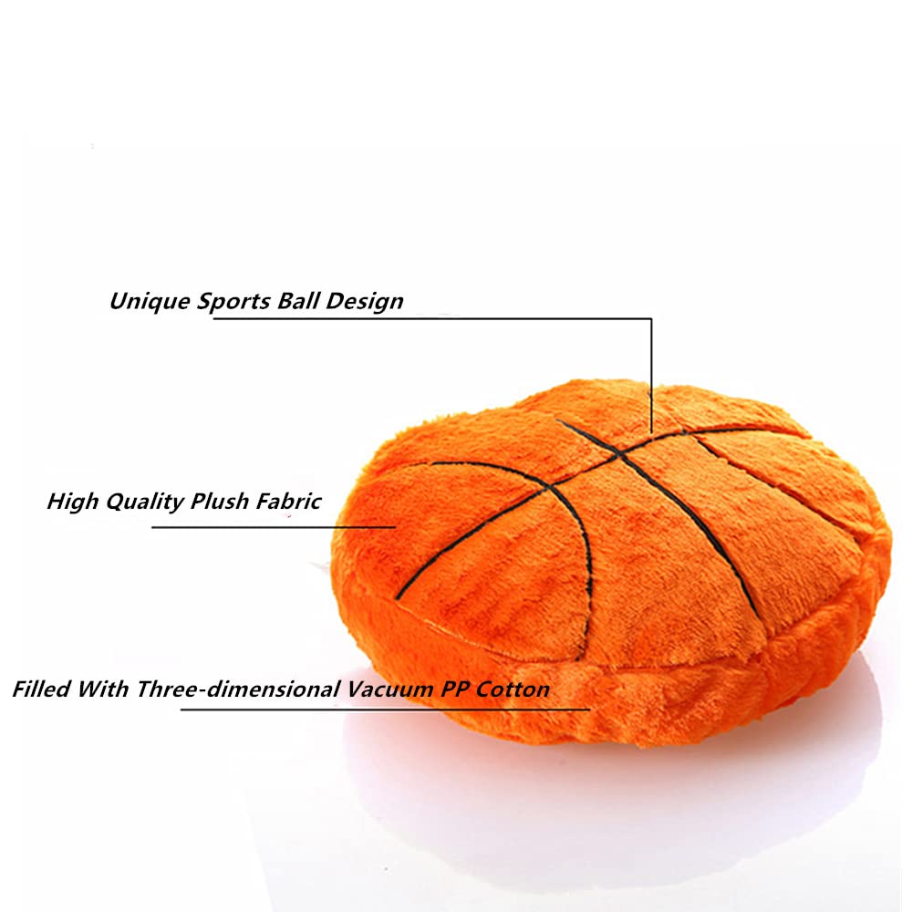 XIYUAN 14inch Basketball Sports Pillow Soft Stuffed Throw Pillow Toys Fluffy Durable Football Plush Toys Gift - for Kids Boy Girls Children Room Decor