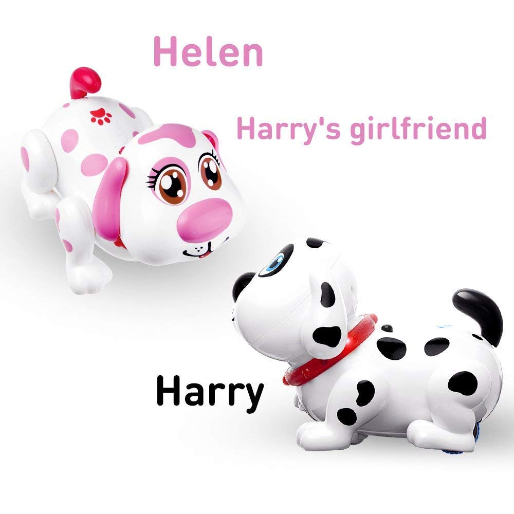 WEofferwhatYOUwant Robot Dog - Electronic Spanish Harry Puppy - Bilingual Interactive Pet Dog Toy for Toddlers - Walks, Barks, Sings, Talks in Spanish