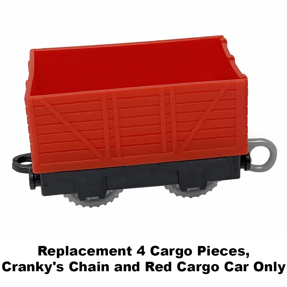Parts for Thomas and Friends Train Set - GXH09 ~ Thomas & Friends Trains and Cranes Super Tower Playset ~Set of 4 Cargo Pieces, Cranky's Chain and Red