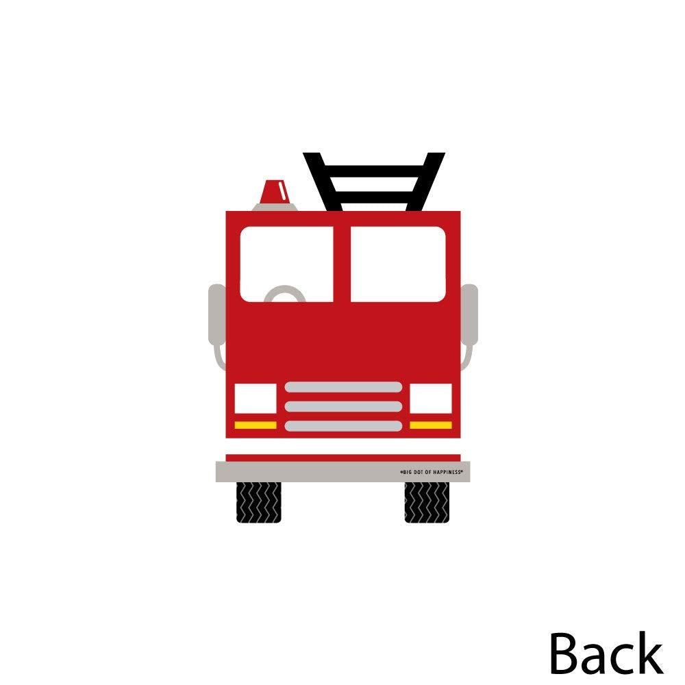 Big Dot of Happiness Fired Up Fire Truck - Decorations DIY Firefighter Firetruck Baby Shower, Birthday Party Essentials - Set of 20